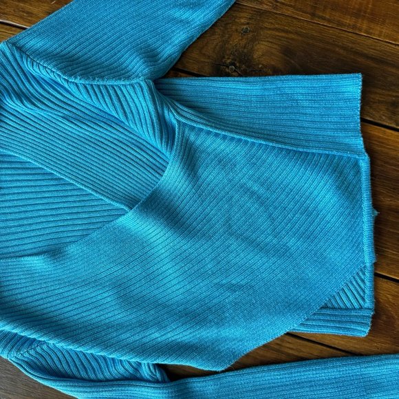 Vintage Fia Italia 90s Sweater Wrap Plunge Y2K Handloomed Date Night Sexy Chic - Picture 4 of 8